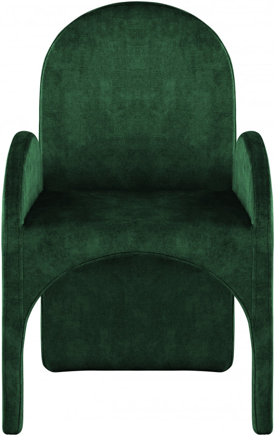 Summer Green Velvet Dining Arm Chair, Set of 2 from Meridian - Luna Furniture