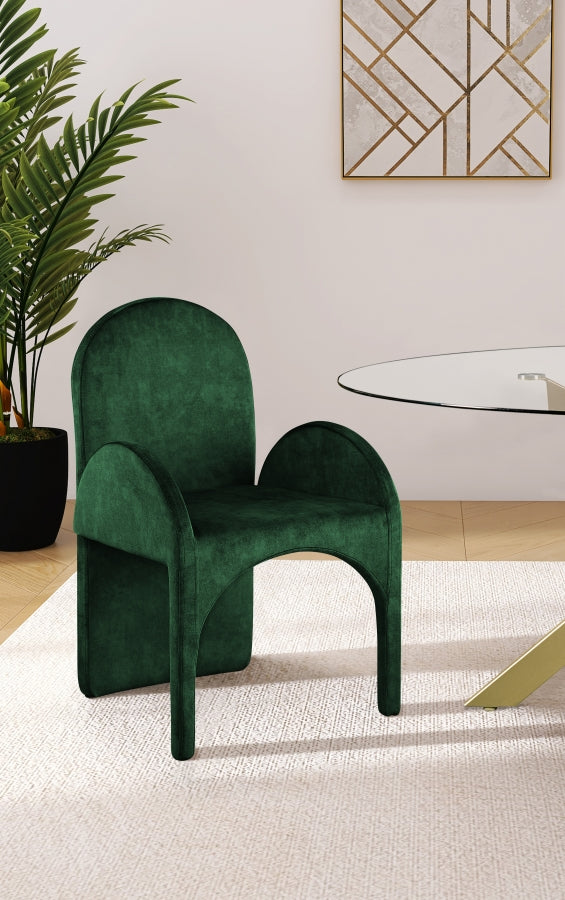 Summer Green Velvet Dining Arm Chair, Set of 2 from Meridian - Luna Furniture