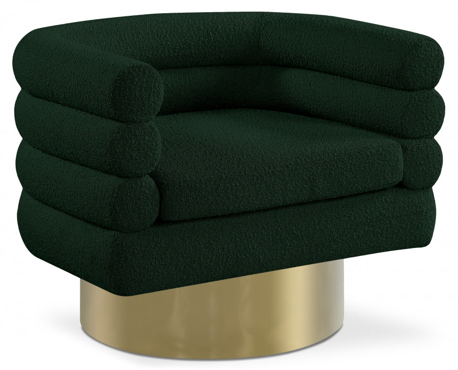 Tessa Green Boucle Fabric Accent Chair from Meridian - Luna Furniture