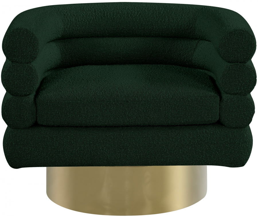 Tessa Green Boucle Fabric Accent Chair from Meridian - Luna Furniture