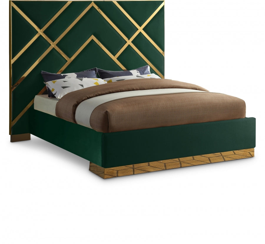 Vector Green Velvet King Bed from Meridian - Luna Furniture