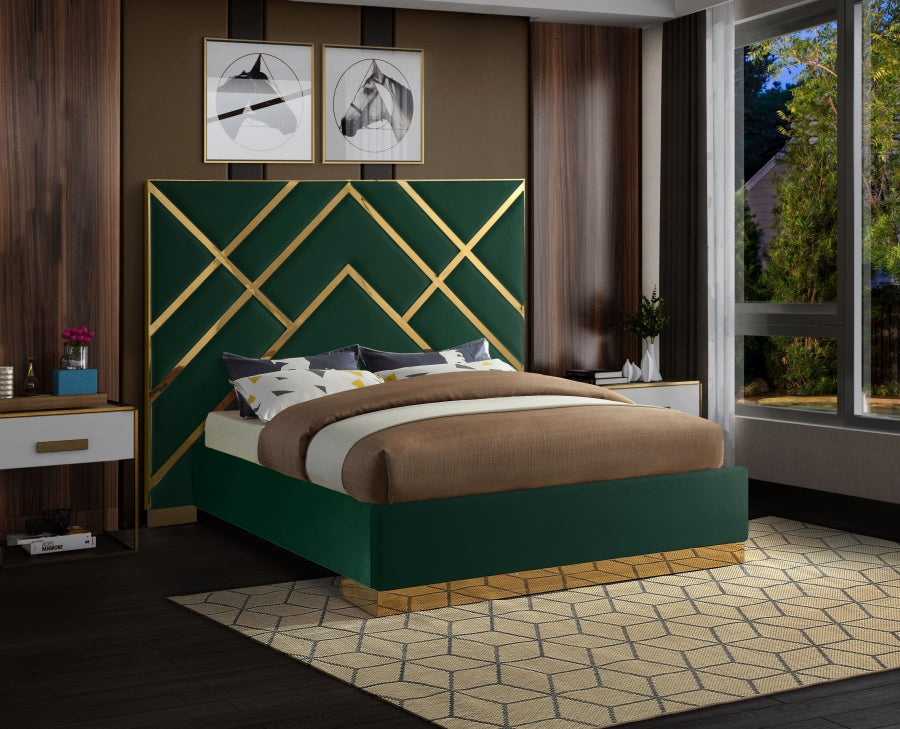 Vector Green Velvet King Bed from Meridian - Luna Furniture