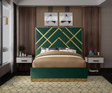 Vector Green Velvet King Bed from Meridian - Luna Furniture