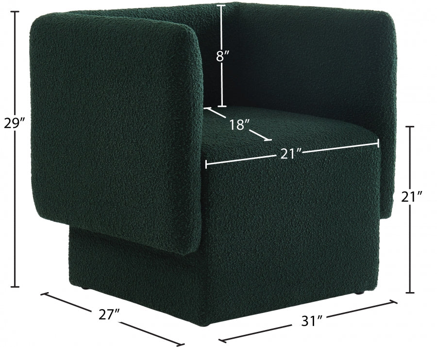 Vera Green Boucle Fabric Accent Chair from Meridian - Luna Furniture