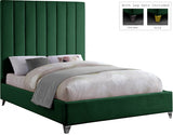 Via Green Velvet Full Bed from Meridian - Luna Furniture