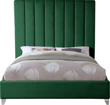 Via Green Velvet Full Bed from Meridian - Luna Furniture