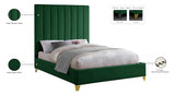 Via Green Velvet Full Bed from Meridian - Luna Furniture