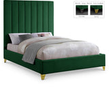 Via Green Velvet King Bed from Meridian - Luna Furniture