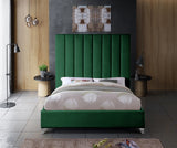 Via Green Velvet King Bed from Meridian - Luna Furniture