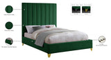 Via Green Velvet King Bed from Meridian - Luna Furniture