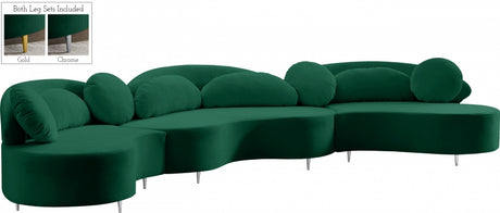 Vivacious Green Velvet 3pc. Sectional from Meridian - Luna Furniture