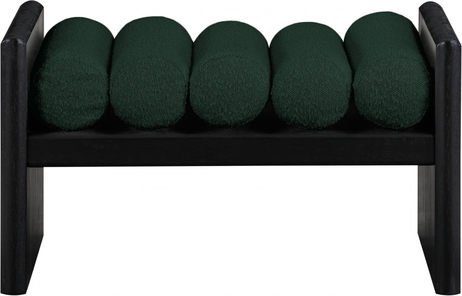 Waverly Green Boucle Fabric Bench from Meridian - Luna Furniture