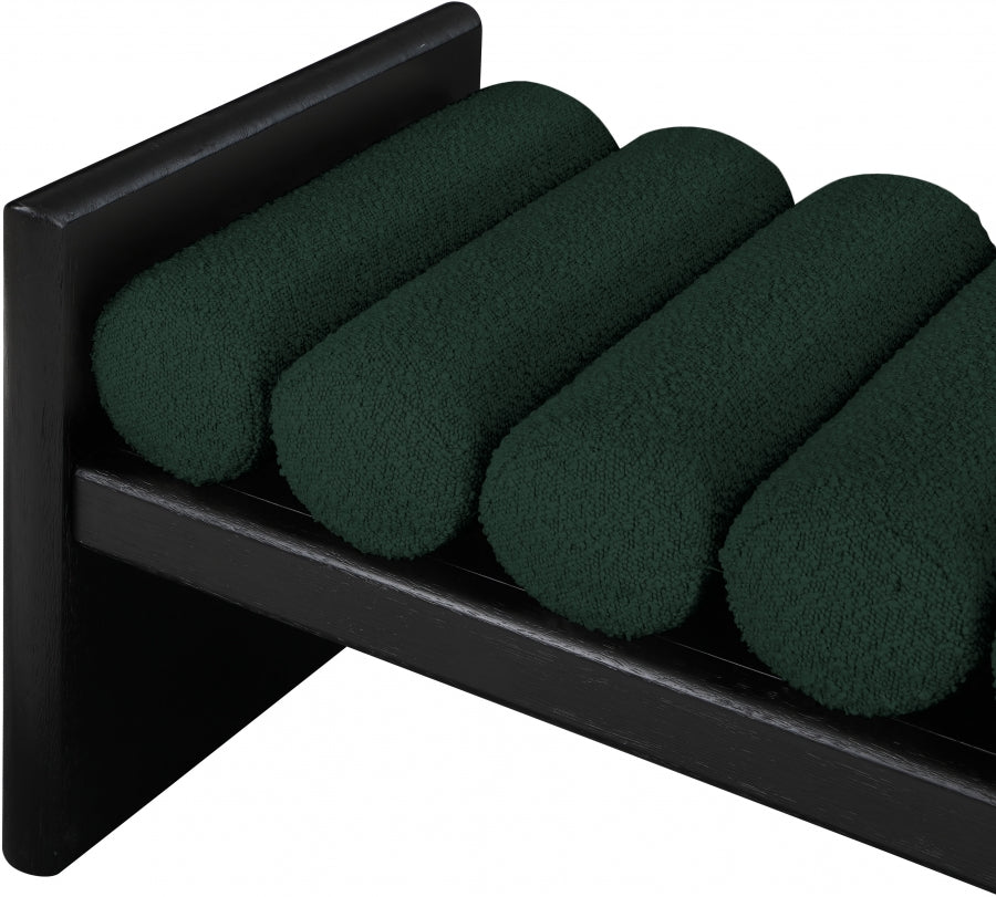 Waverly Green Boucle Fabric Bench from Meridian - Luna Furniture