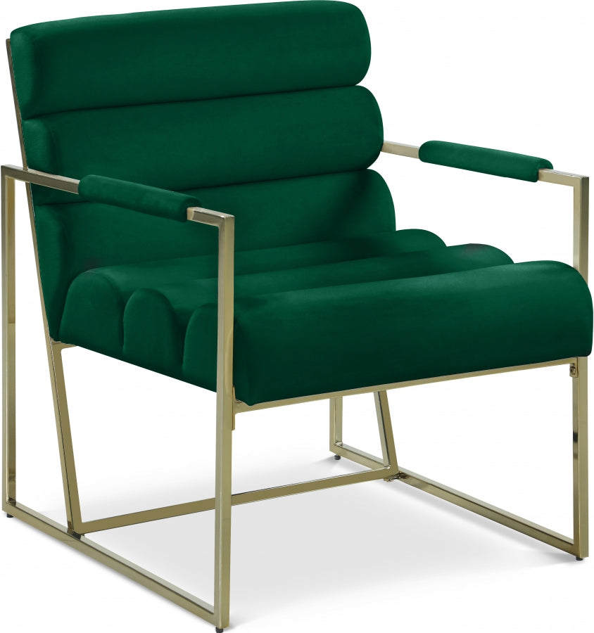 Wayne Green Velvet Accent Chair from Meridian - Luna Furniture