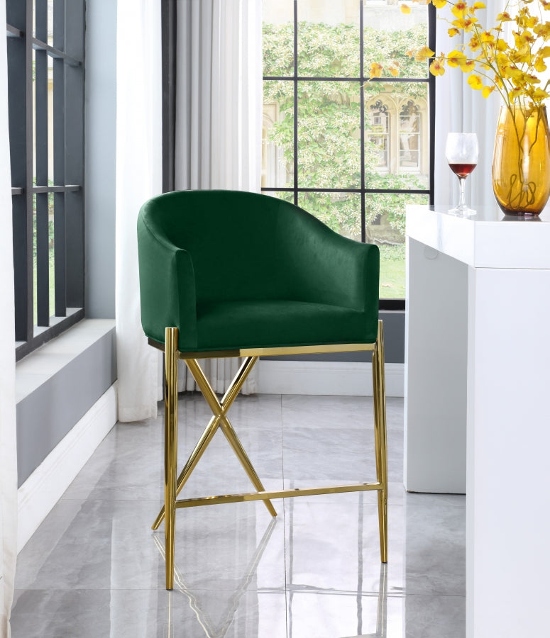 Xavier Green Counter Stool from Meridian - Luna Furniture