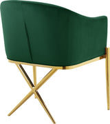 Xavier Green Velvet Dining Chair from Meridian - Luna Furniture