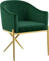 Xavier Green Velvet Dining Chair from Meridian - Luna Furniture