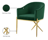 Xavier Green Velvet Dining Chair from Meridian - Luna Furniture