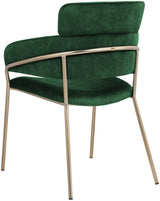 Yara Green Velvet Dining Chair, Set of 2 from Meridian - Luna Furniture