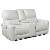 Greenfield 2-piece Upholstered Power Reclining Sofa Set Ivory from Coaster - Luna Furniture