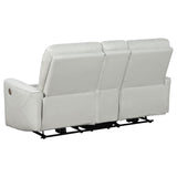 Greenfield 2-piece Upholstered Power Reclining Sofa Set Ivory from Coaster - Luna Furniture