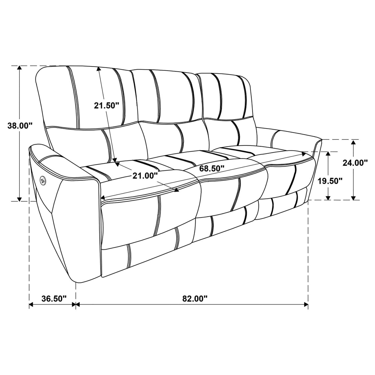 Greenfield 2-piece Upholstered Power Reclining Sofa Set Ivory from Coaster - Luna Furniture