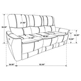 Greenfield 2-piece Upholstered Power Reclining Sofa Set Ivory from Coaster - Luna Furniture