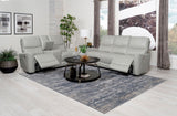 Greenfield 2-piece Upholstered Power Reclining Sofa Set Ivory from Coaster - Luna Furniture