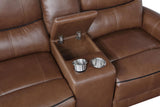 Greenfield 2-piece Upholstered Power Reclining Sofa Set Saddle Brown from Coaster - Luna Furniture