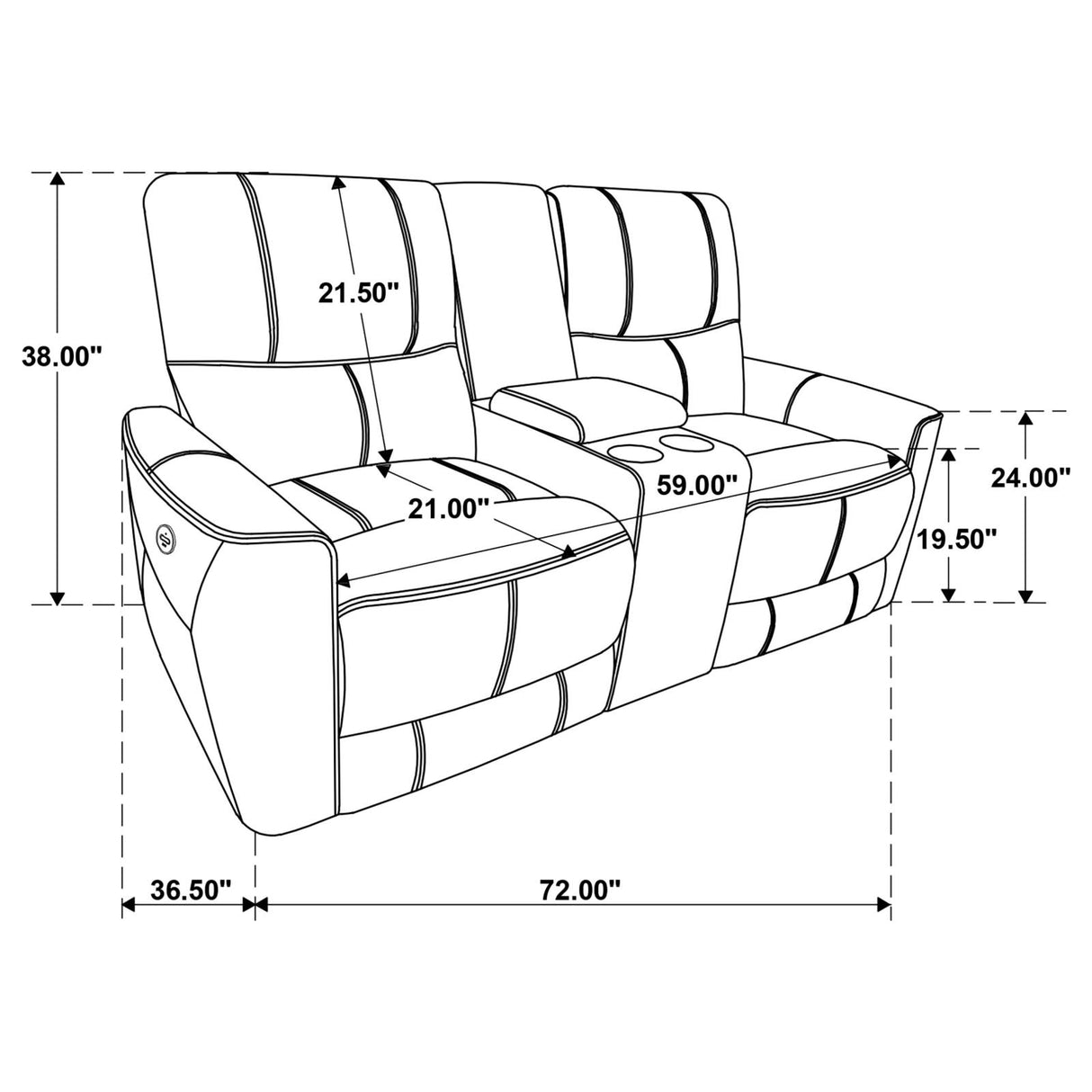 Greenfield 2-piece Upholstered Power Reclining Sofa Set Saddle Brown from Coaster - Luna Furniture