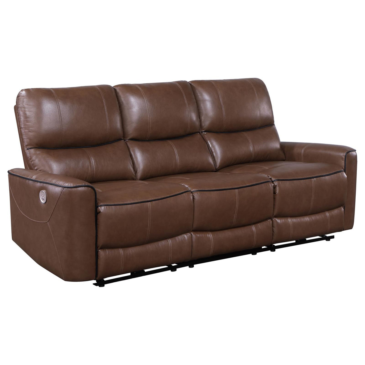 Greenfield 2-piece Upholstered Power Reclining Sofa Set Saddle Brown from Coaster - Luna Furniture