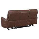 Greenfield 2-piece Upholstered Power Reclining Sofa Set Saddle Brown from Coaster - Luna Furniture