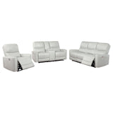 Greenfield 3-piece Upholstered Power Reclining Sofa Set Ivory from Coaster - Luna Furniture