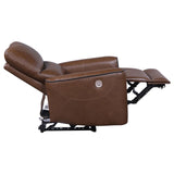 Greenfield 3-piece Upholstered Power Reclining Sofa Set Saddle Brown from Coaster - Luna Furniture