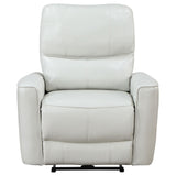 Greenfield Upholstered Power Recliner Chair Ivory - 610263P - Luna Furniture