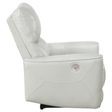 Greenfield Upholstered Power Recliner Chair Ivory - 610263P - Luna Furniture