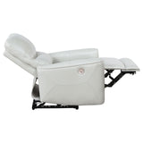 Greenfield Upholstered Power Recliner Chair Ivory - 610263P - Luna Furniture