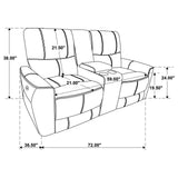 Greenfield Upholstered Power Reclining Loveseat with Console Ivory from Coaster - Luna Furniture