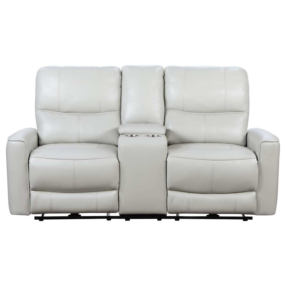 Greenfield Upholstered Power Reclining Loveseat with Console Ivory from Coaster - Luna Furniture