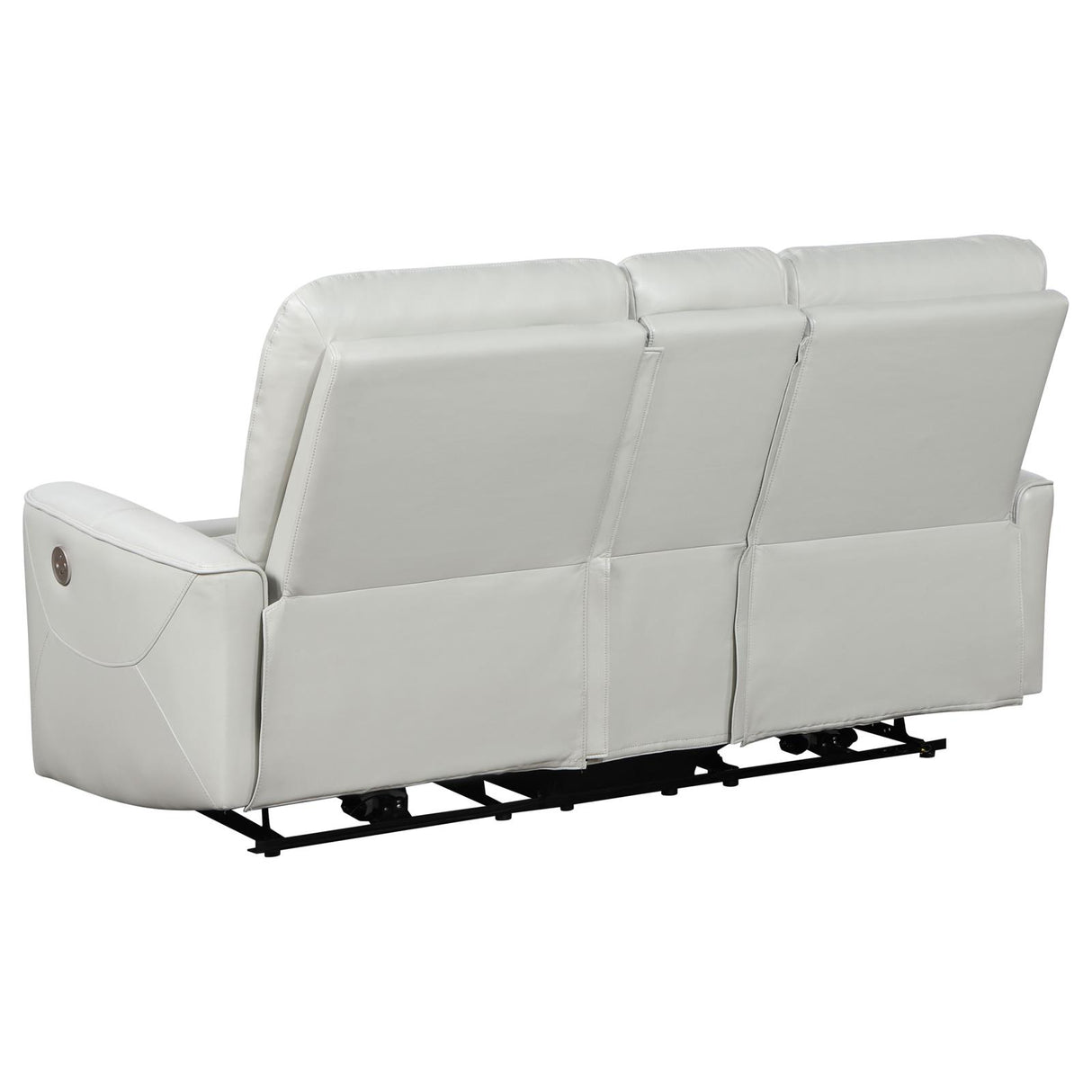 Greenfield Upholstered Power Reclining Loveseat with Console Ivory from Coaster - Luna Furniture