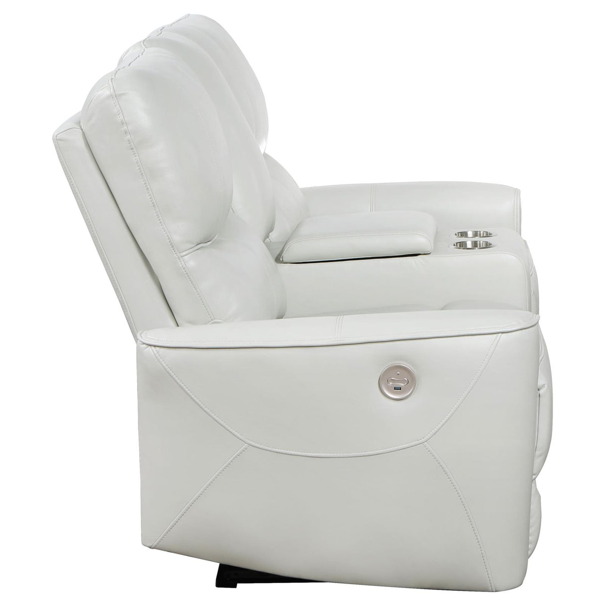 Greenfield Upholstered Power Reclining Loveseat with Console Ivory from Coaster - Luna Furniture