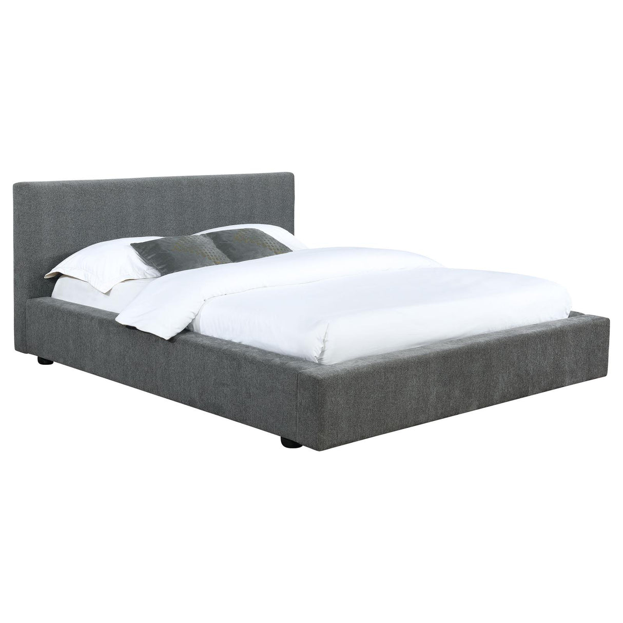 Gregory Upholstered Platform Bed Graphite from Coaster - Luna Furniture