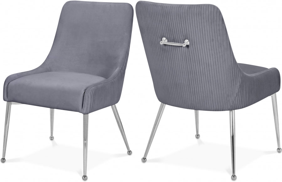 Ace Grey Velvet Dining Chair, Set of 2 from Meridian - Luna Furniture