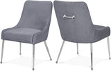 Ace Grey Velvet Dining Chair, Set of 2 from Meridian - Luna Furniture