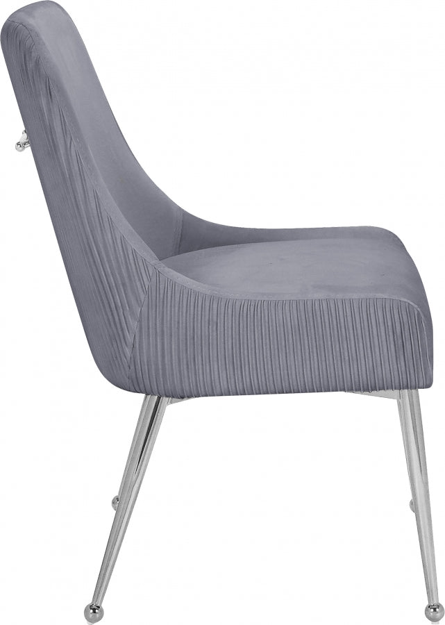 Ace Grey Velvet Dining Chair, Set of 2 from Meridian - Luna Furniture