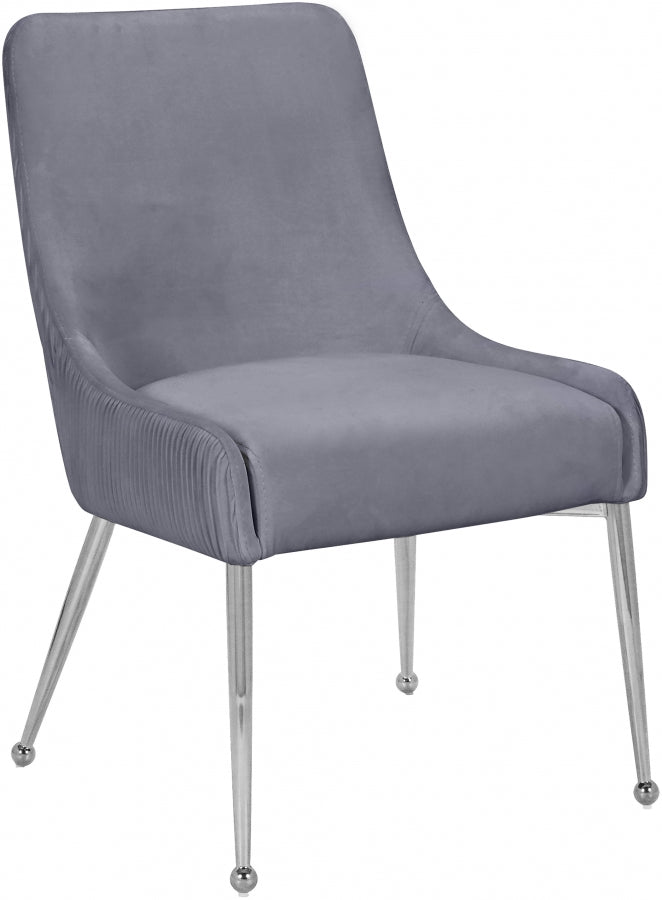 Ace Grey Velvet Dining Chair, Set of 2 from Meridian - Luna Furniture