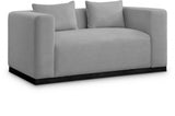 Grey Alfie Linen Textured Fabic Loveseat from Meridian - Luna Furniture