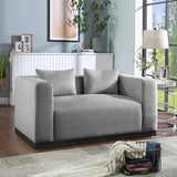 Grey Alfie Linen Textured Fabic Loveseat from Meridian - Luna Furniture