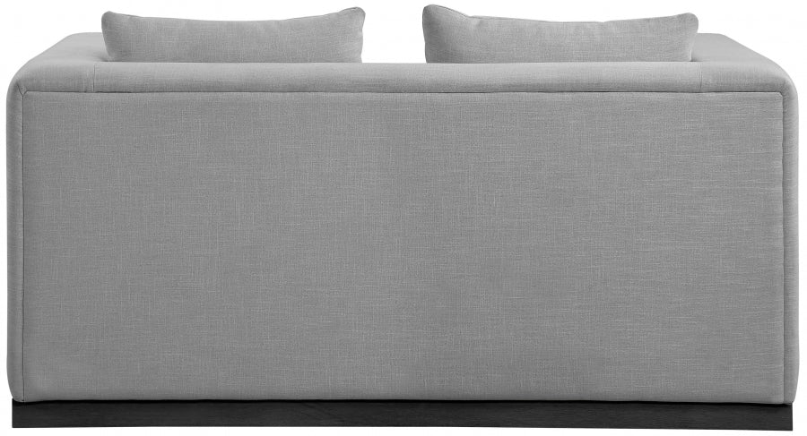 Grey Alfie Linen Textured Fabic Loveseat from Meridian - Luna Furniture