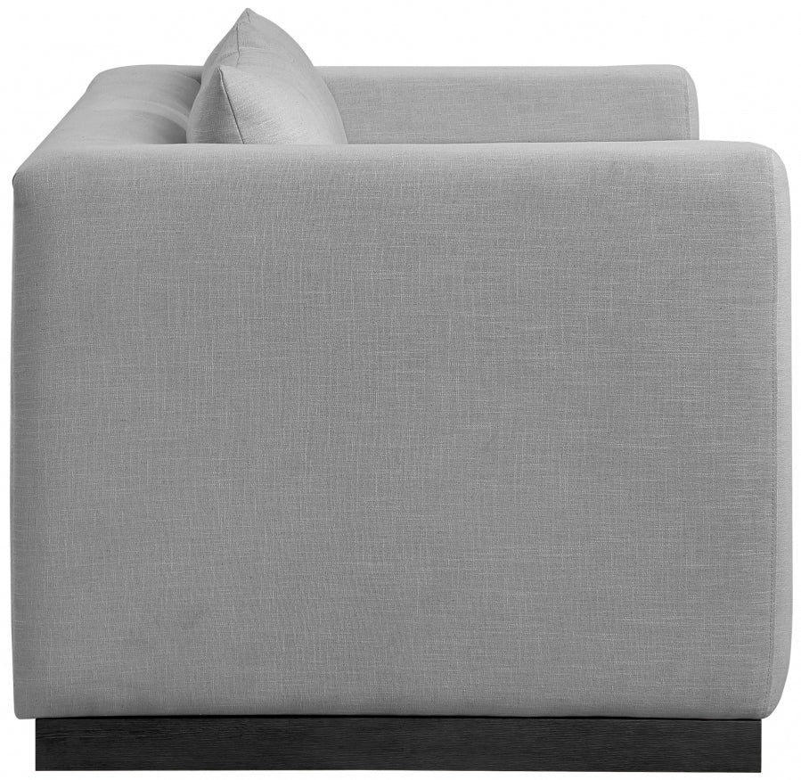 Grey Alfie Linen Textured Fabic Loveseat from Meridian - Luna Furniture